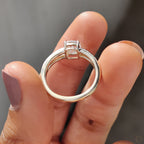 Cushion Cut Diamond Engagement Ring In Split Pave Style