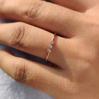 Three Stone Round Diamond Bezel Set Diamond Band