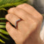 Curved Wedding Band With Round Cut Diamond
