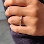 Light Yellow Cushion Cut Trellis Eternity Band