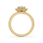 Diamond Cluster Engagement Ring With Prong Setting Charm
