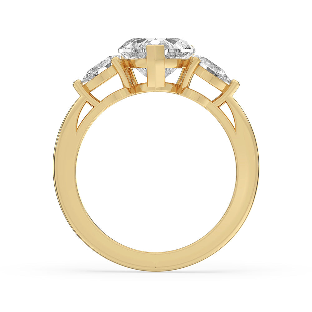 Three Stone Diamond Ring In Yellow Gold Elegance