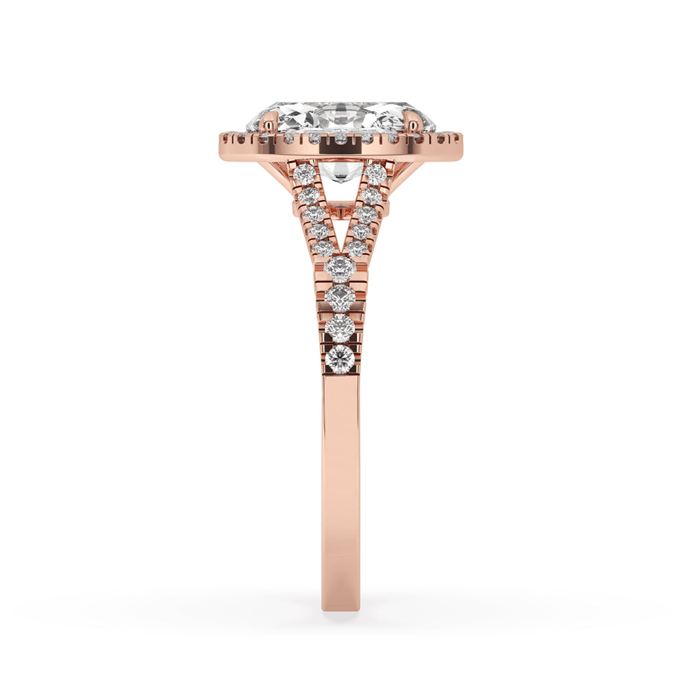 Split Shank Engagement Ring With Oval Diamond Elegance Secondary image
