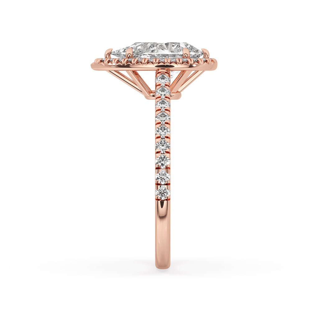 Pear Halo Engagement Ring with Elegant Pave Setting Secondary image