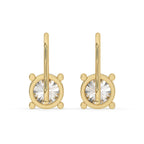 Dangle Diamond Earrings With Round Cut Diamond