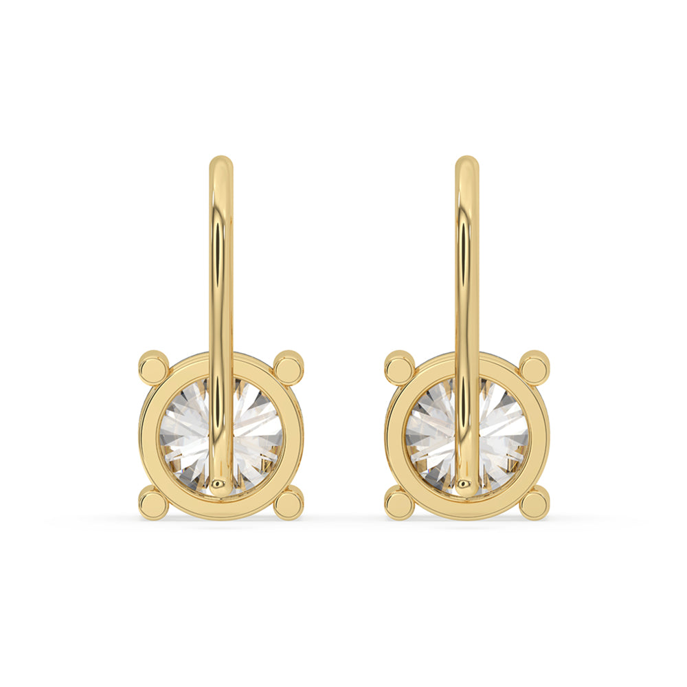 Dangle Diamond Earrings With Round Cut Diamond
