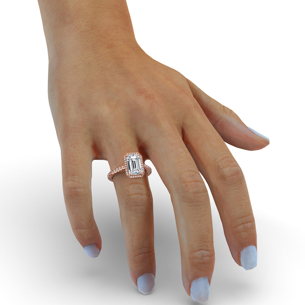 Emerald Halo Engagement Ring