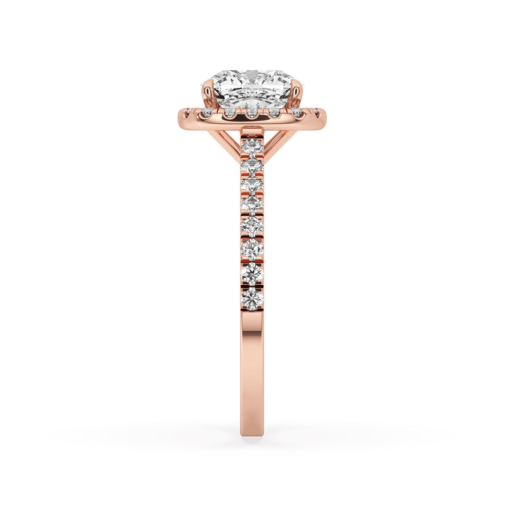 Cushion Cut Engagement Ring With Halo Style Secondary image