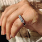 Asscher Cut Diamond With White Gold Wedding Ring