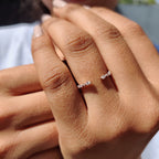 Marquise And Round Wedding Band In Open Gap Setting