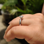 Round Solitaire Engagement Ring With Tulip Style
