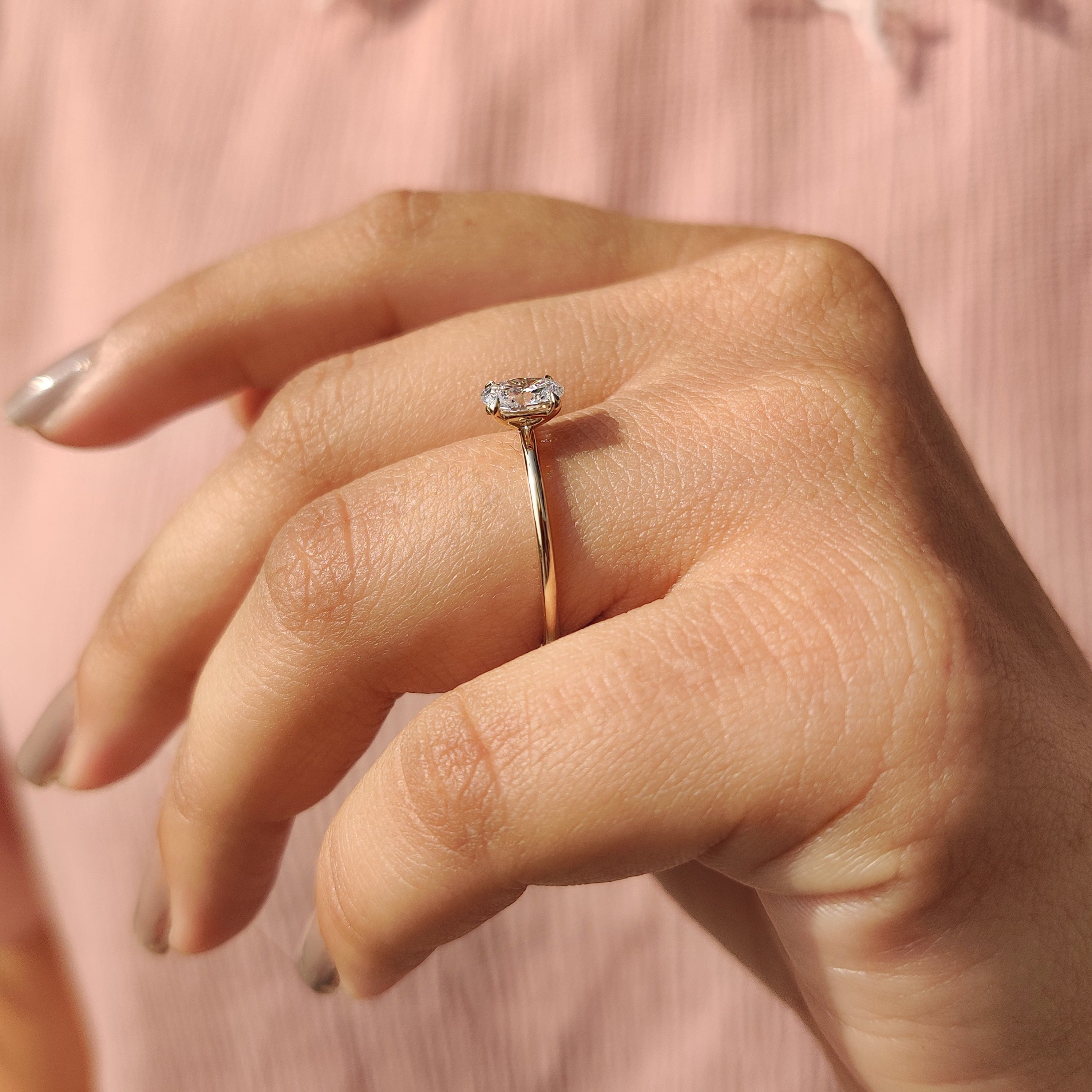 Yellow Gold Oval Diamond Engagement Ring