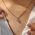 Round Cut Yellow Gold Diamond Pendant