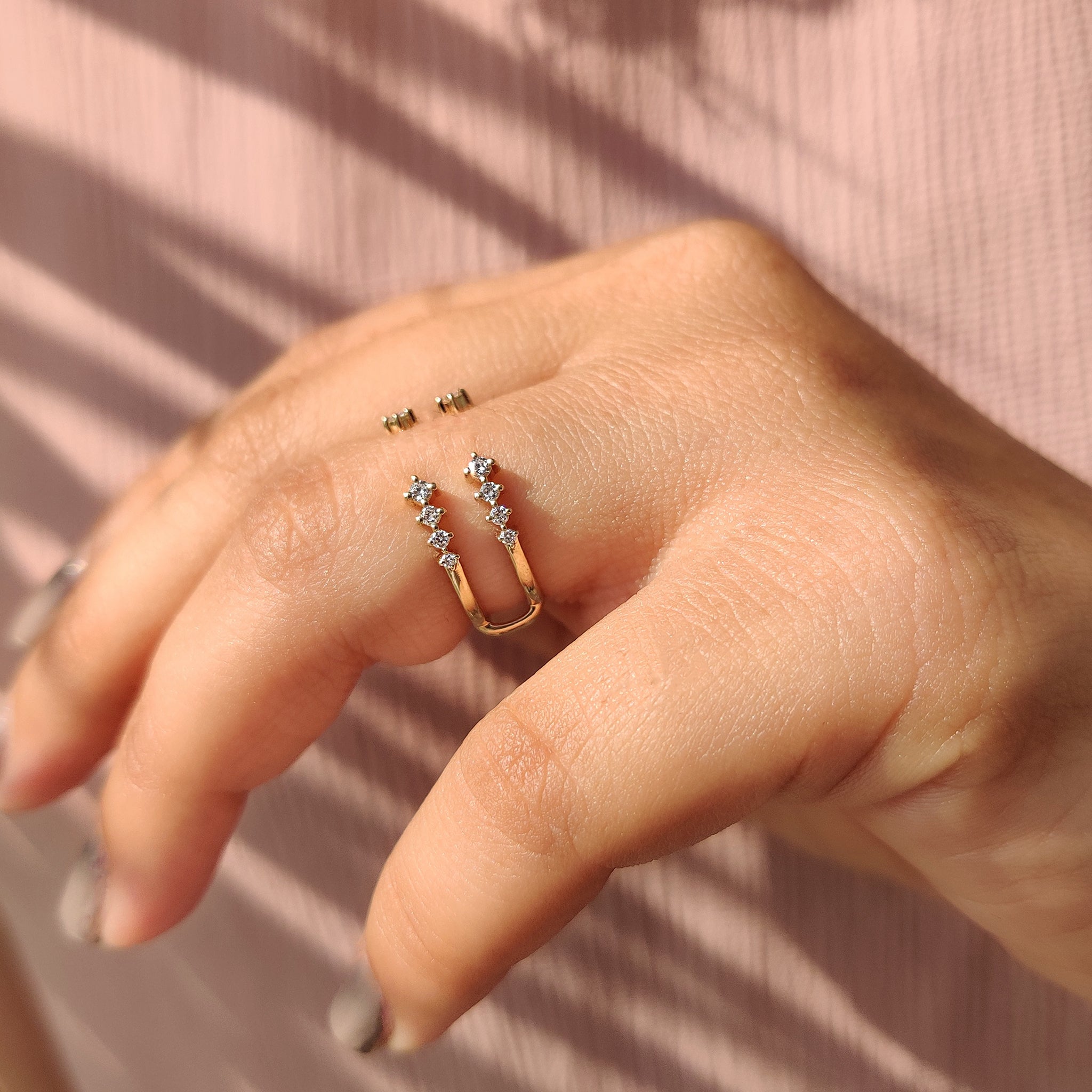 Open Gap Round Diamond Ring Enhancer Band