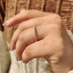 Minimalist wedding band Featuring Round Cut