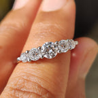 5 Stone Wedding Band With Round Cut Diamond