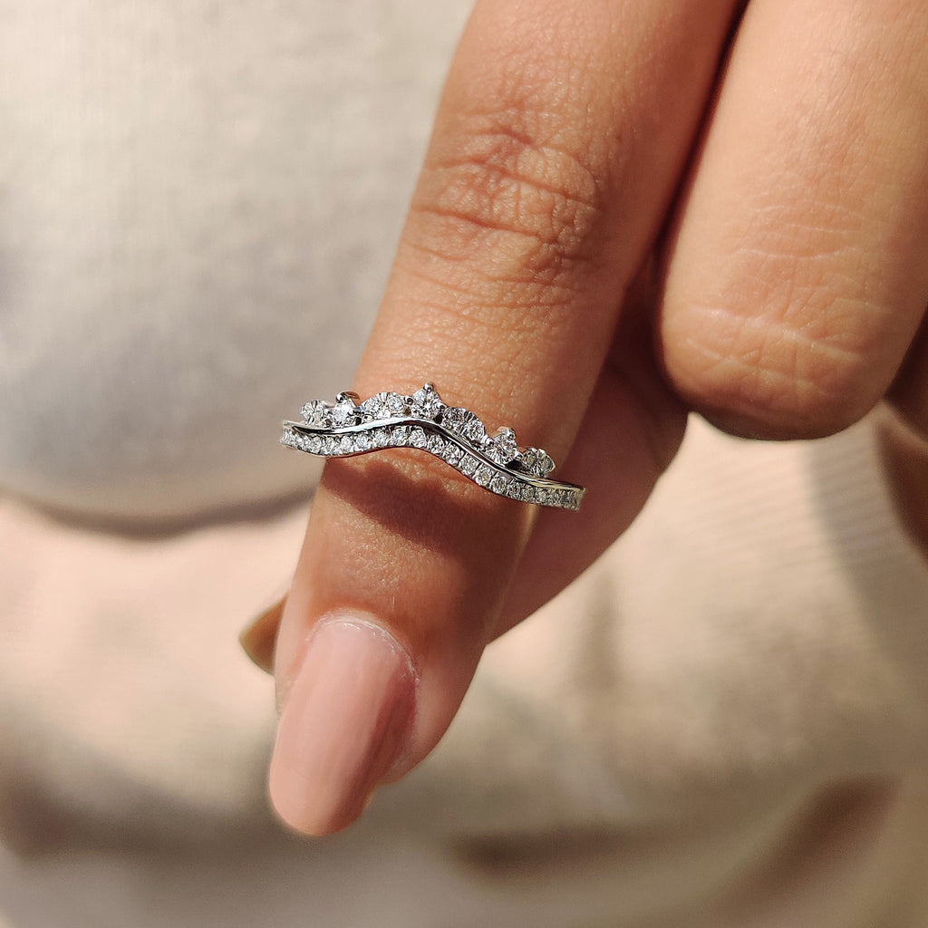 Tiara Wedding Band - Round Cut Diamonds