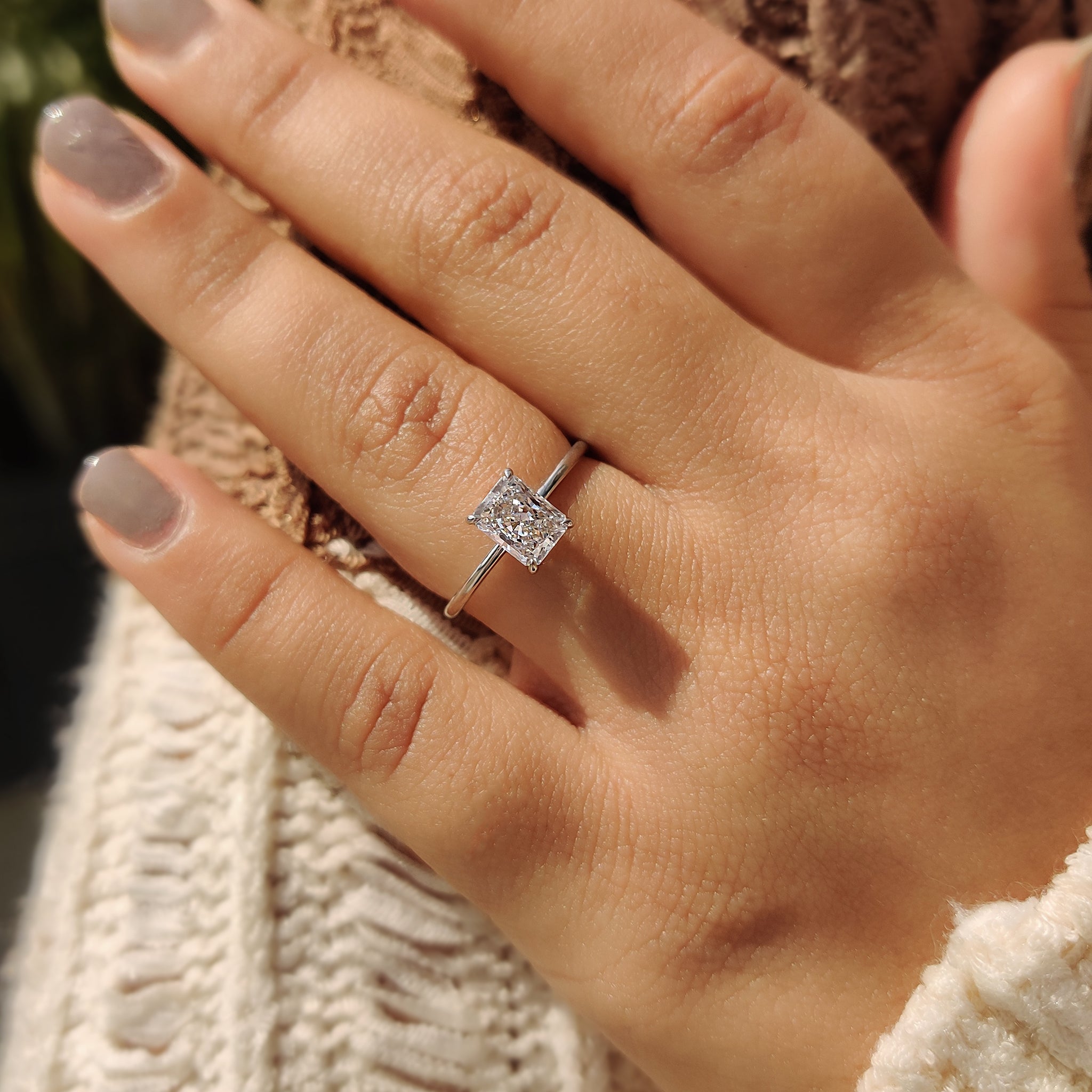 Radiant Cut Ring In White Gold