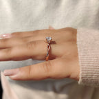 Round Diamond Twisted Engagement Ring