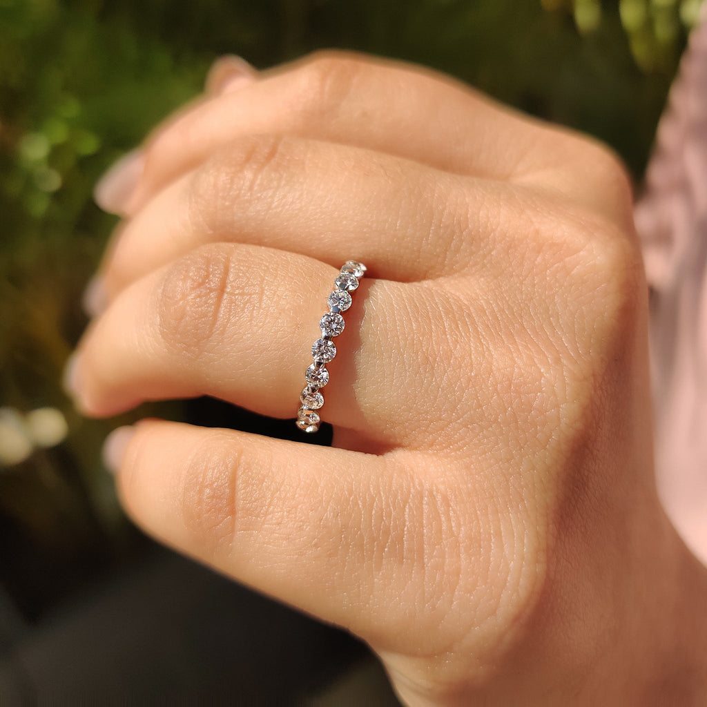 Round Diamond Rose Gold Eternity Band