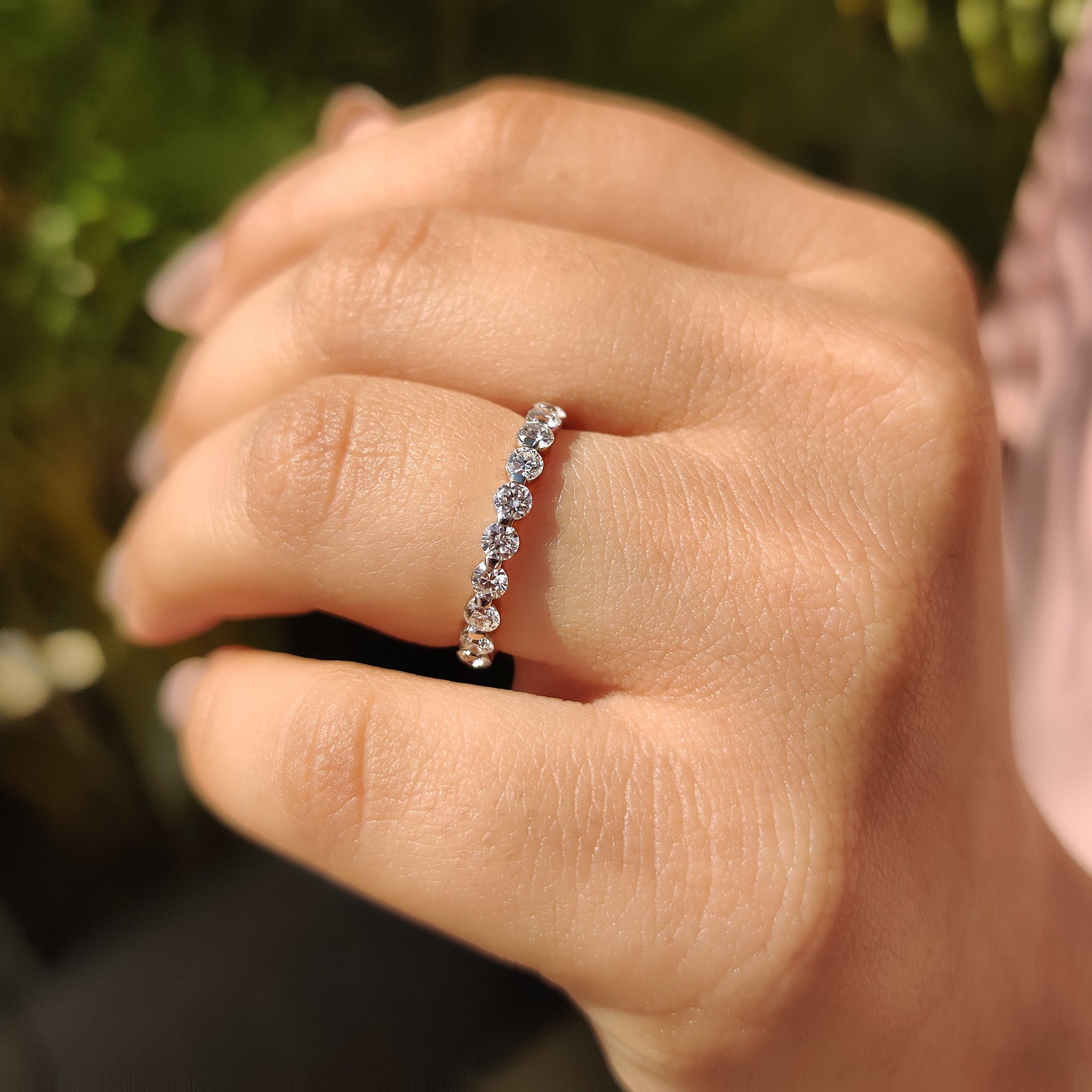 Round Diamond Rose Gold Eternity Band