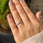 Round Diamond Wedding Band With Halo Style