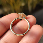 Emerald And Pear Engagement Ring In Toi Et Moi Style