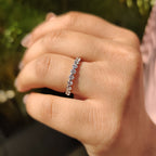 Shared Prong Eternity Band With Round Diamond