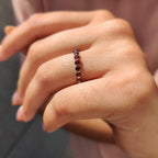 Round Cut Garnet Wedding Ring