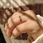 Rose Gold Diamond Wedding band With Curved Style