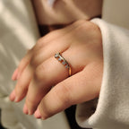 Bezel Set Curved Gold Wedding Band