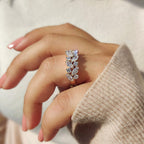 Half Eternity Marquise and round wedding band