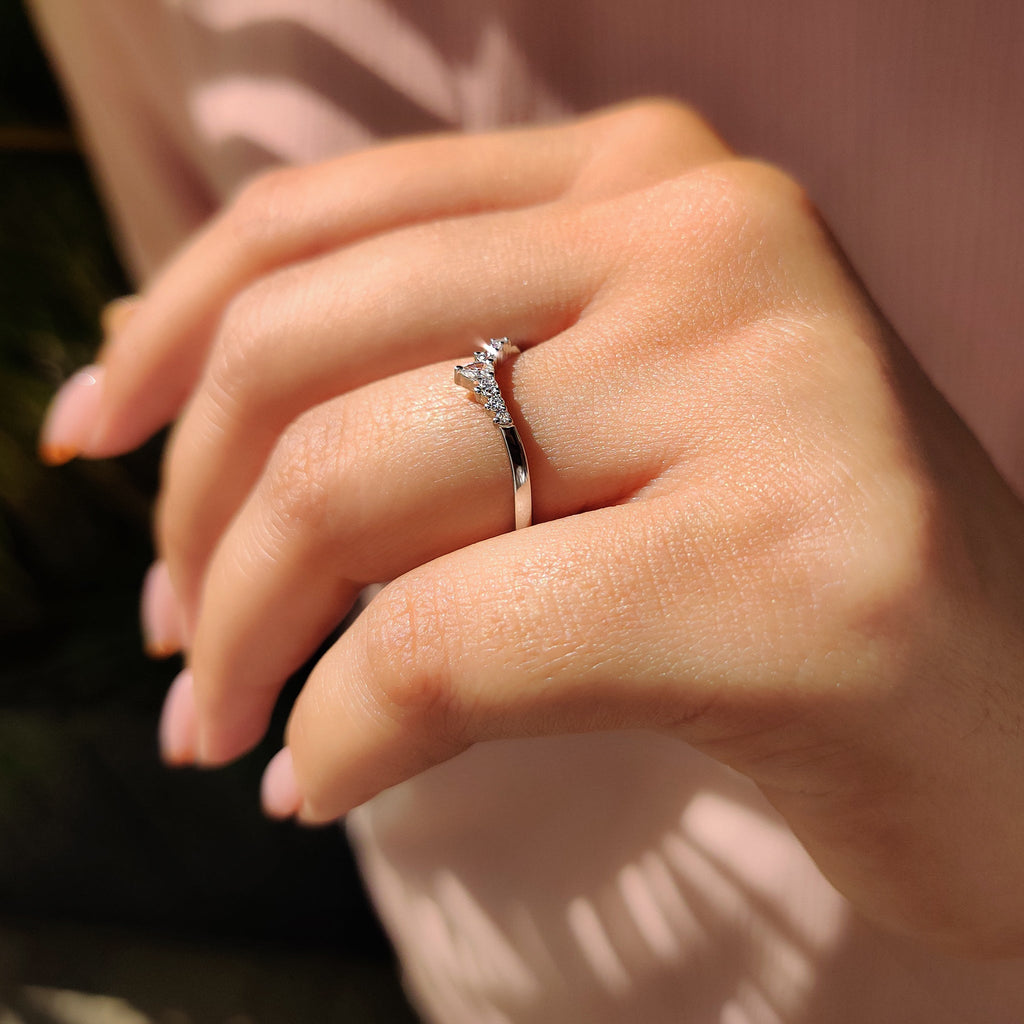 Pear and Round Cut 7 Stone Diamond Band