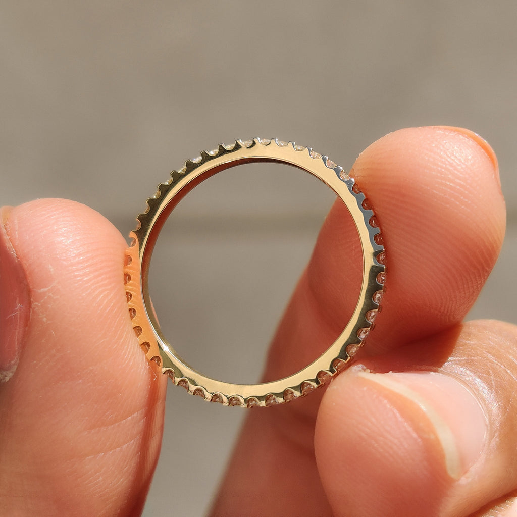 Round Cut Full Eternity Wedding Band