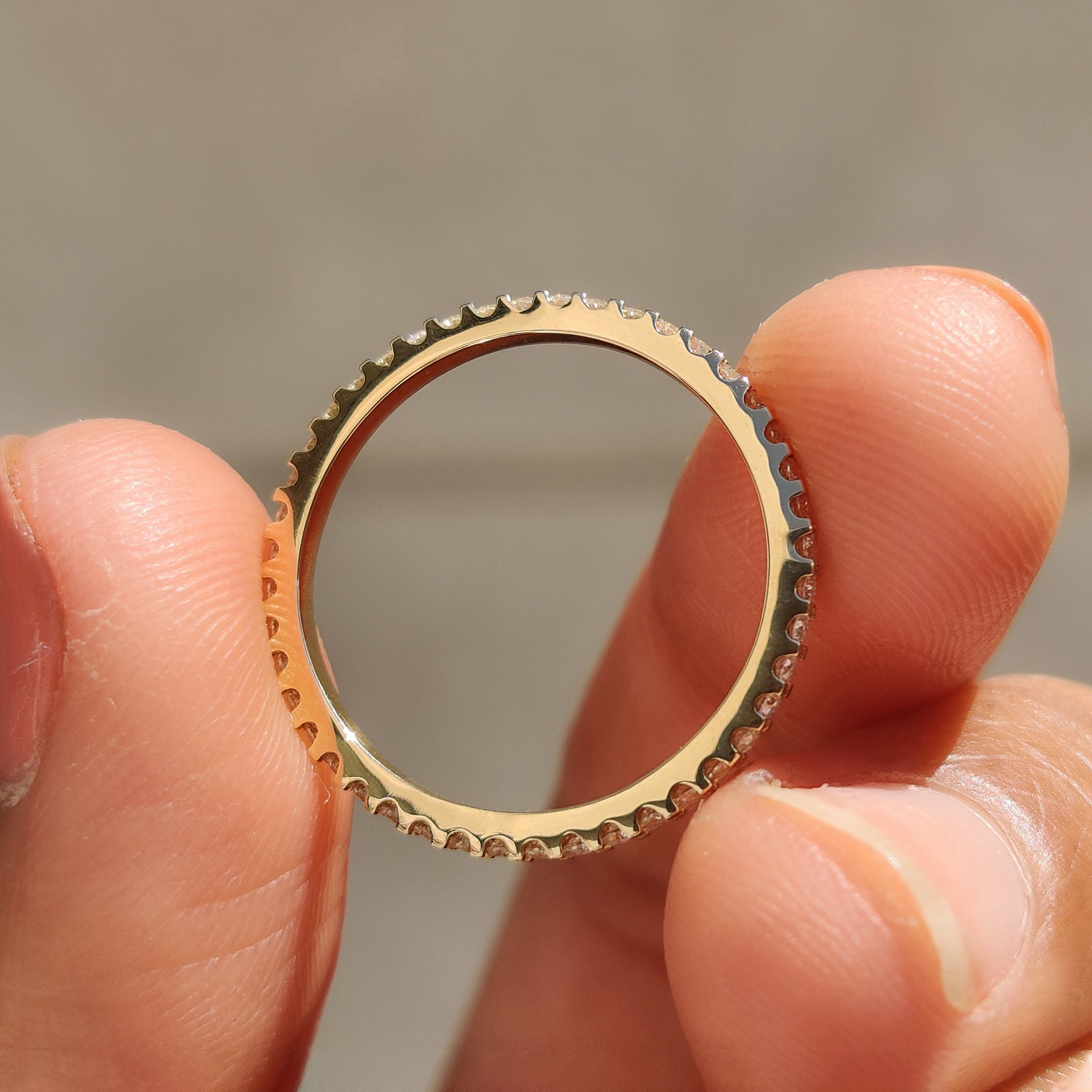 Round Cut Full Eternity Wedding Band