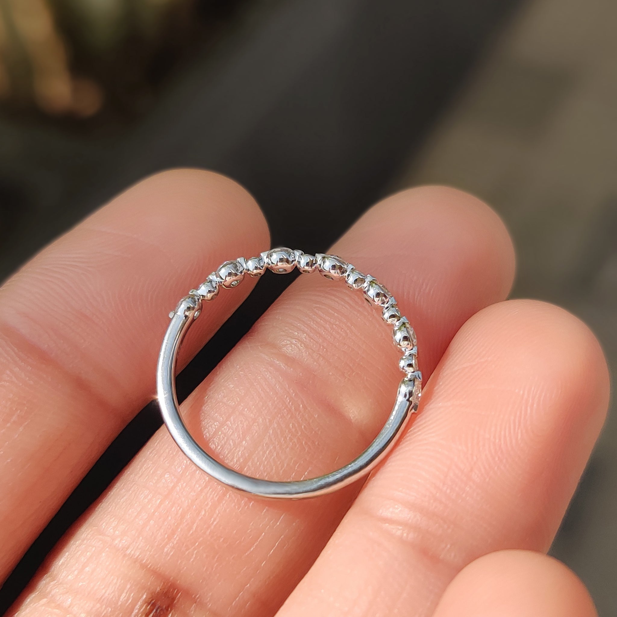 Moissanite Round Cut Half Eternity Band