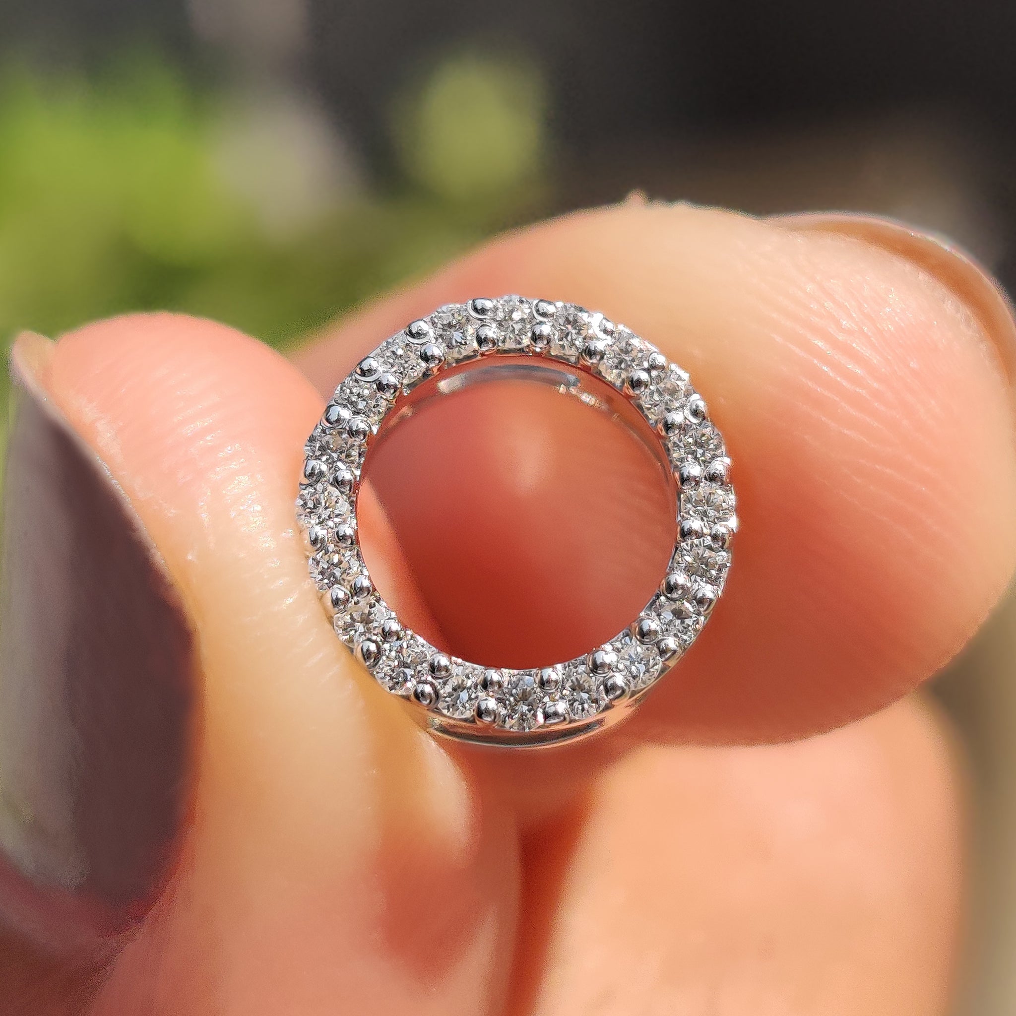 Open Circle Round Diamond Pendant Main image