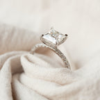 1.75 CT Princess Moissanite Hidden Halo Pave Setting Engagement Ring