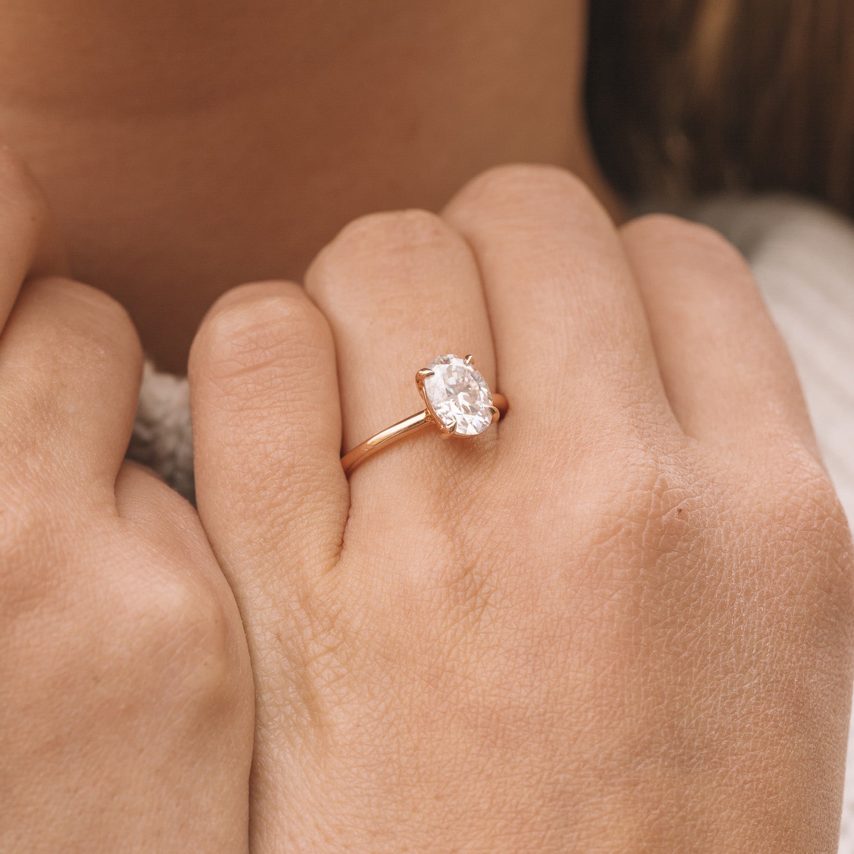 1.80 CT Oval Cut Moissanite Solitaire Engagement Ring