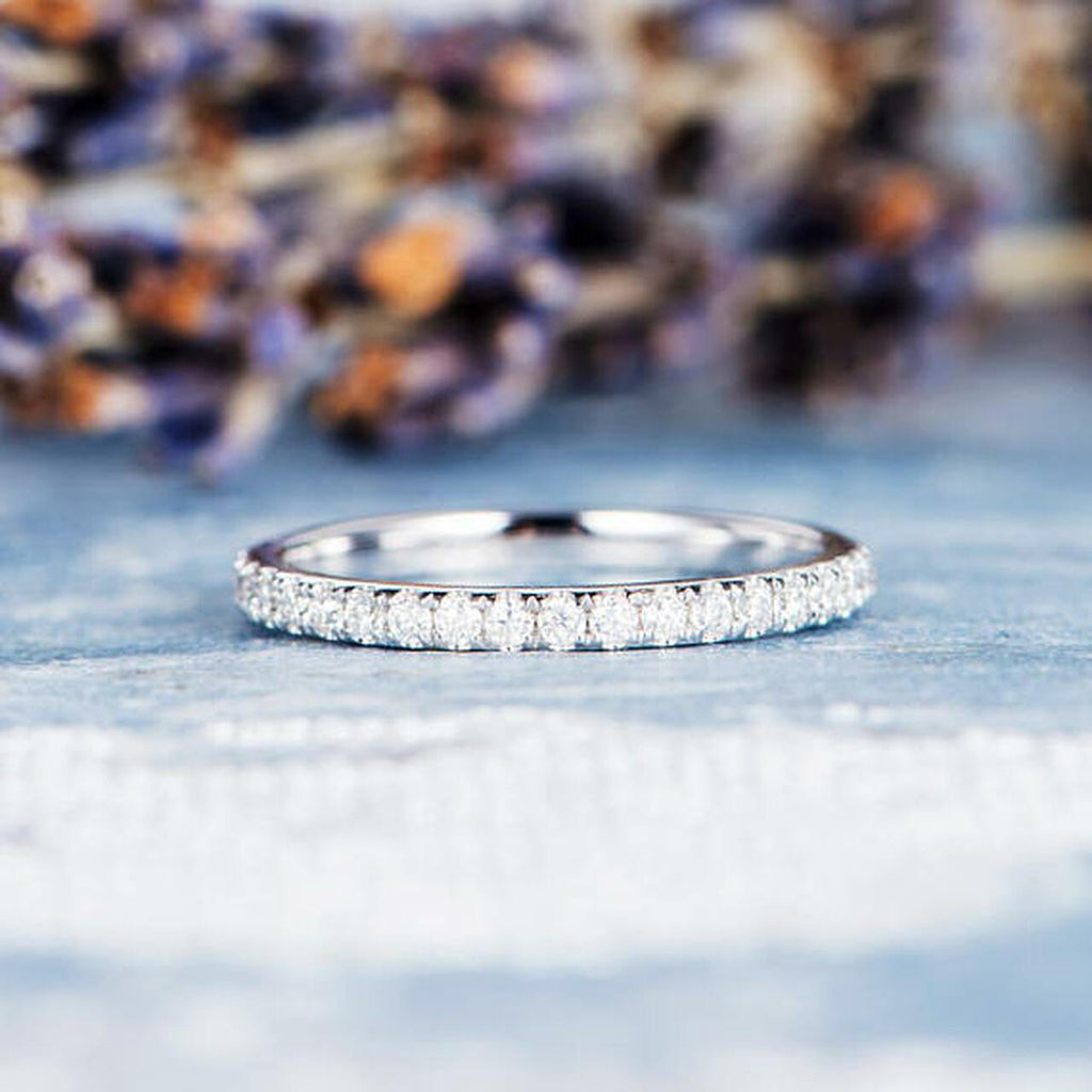 0.35 CTW Round Cut Full Eternity Moissanite Wedding Band