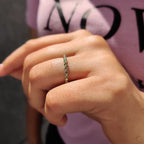 Eternity Round Cut Green Diamond Band