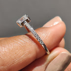 Emerald Pave Ring With Secure Four Prong Setting