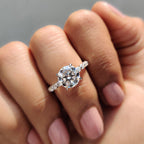 Floating Bubble Prong Round Cut Engagement Ring