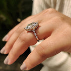 Dutch Marquise Engagement Ring With Marquise And Round Side Stone