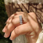 Lab Grown Oval Half Eternity Band