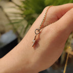 Round Diamond Lighting Bolt Yellow Gold Pendant