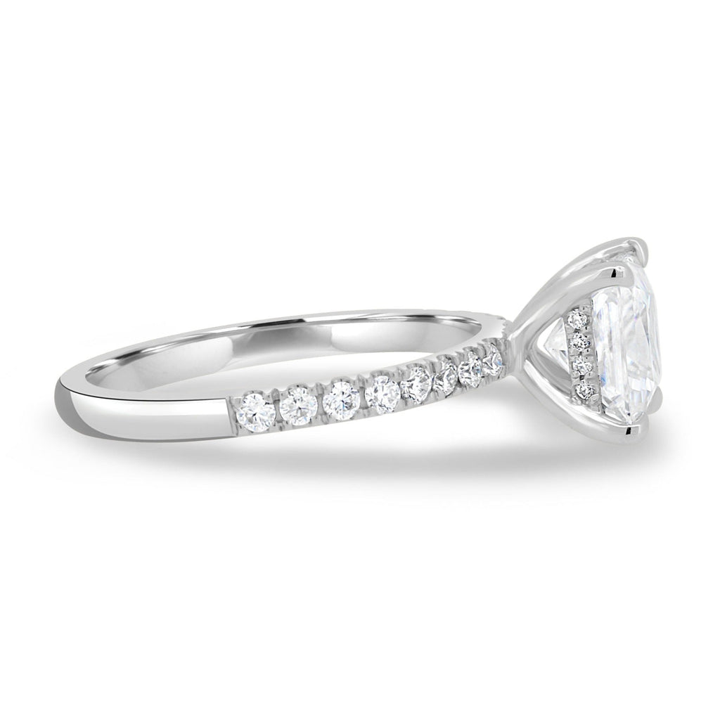 1.75 CT Princess Moissanite Hidden Halo Pave Setting Engagement Ring