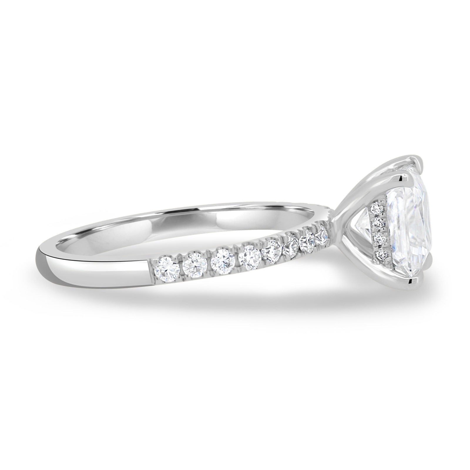 1.75 CT Princess Moissanite Hidden Halo Pave Setting Engagement Ring