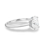 2.05 CT Oval Cut Moissanite Hidden Halo Engagement Ring