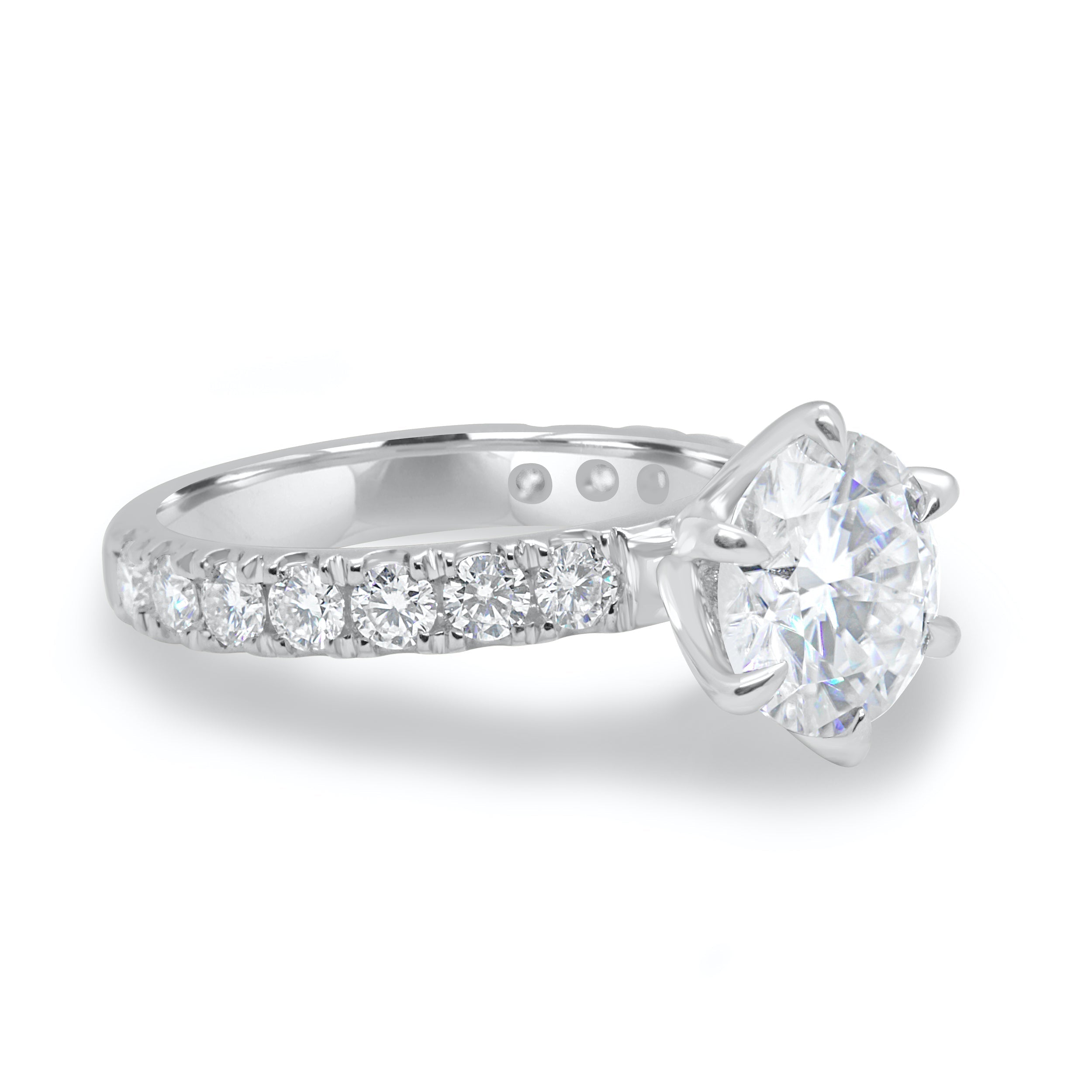 1.90 CT Round Cut Moissanite Six Prong Engagement Ring